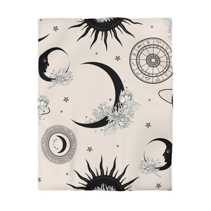 Bohemian celestial Zodiac Microfiber Duvet Cover