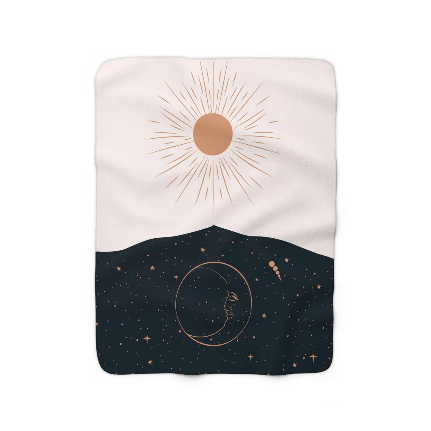 Bohemian Celestial Sun and Moon Sherpa Fleece Blanket - Uranus House