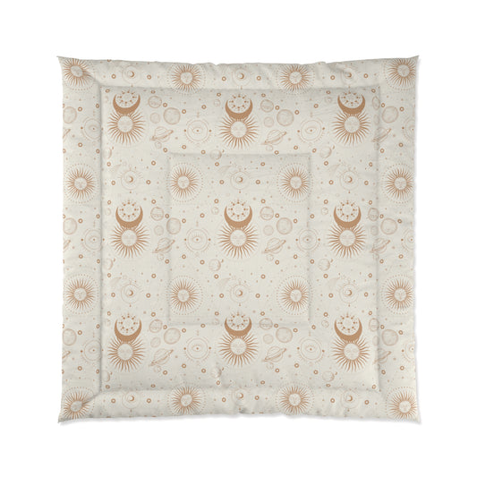 Celestial Sun and Moon cream Comforter - Uranus House