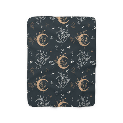 Bohemian celestial witchy Sherpa Fleece Blanket - Uranus House