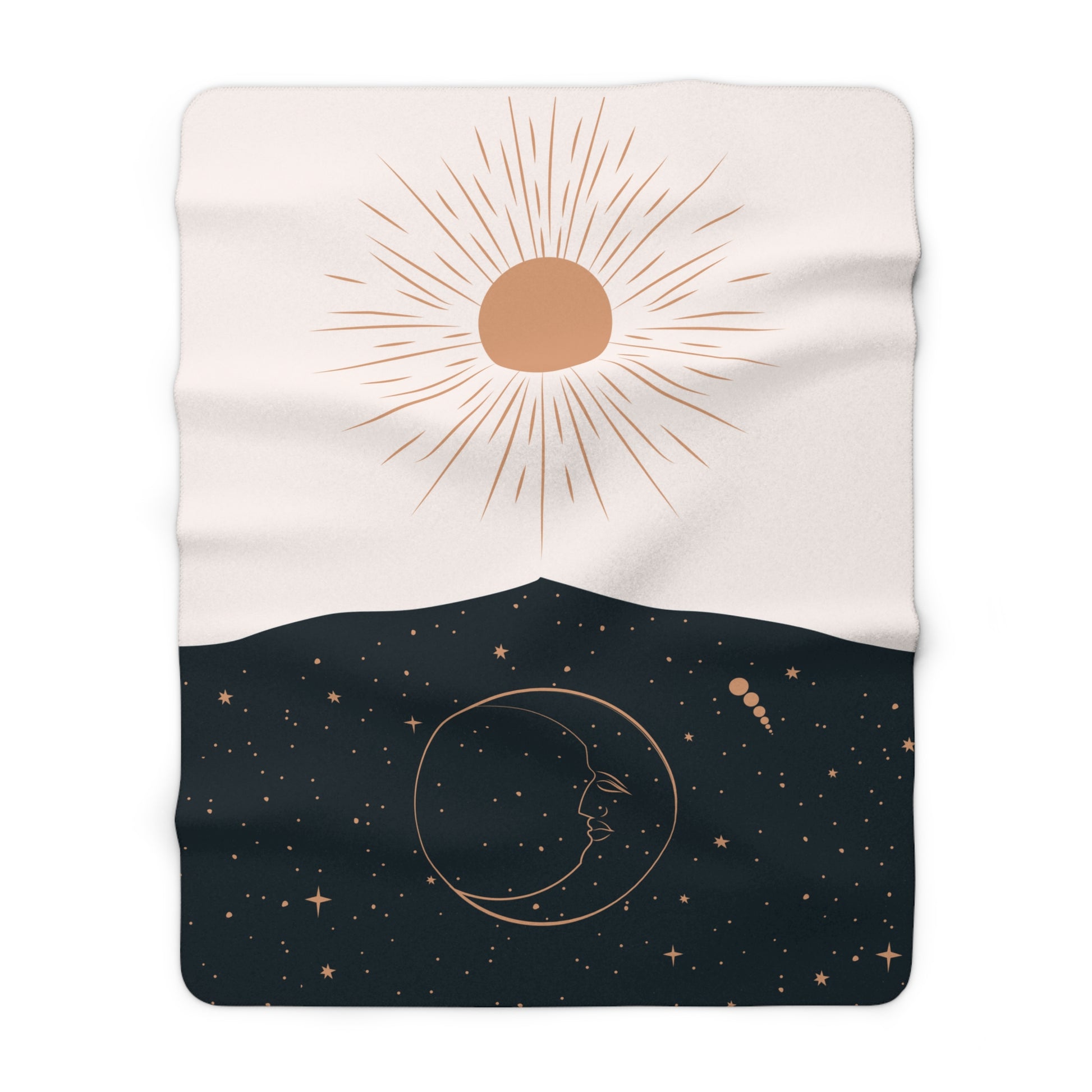 Bohemian Celestial Sun and Moon Sherpa Fleece Blanket - Uranus House