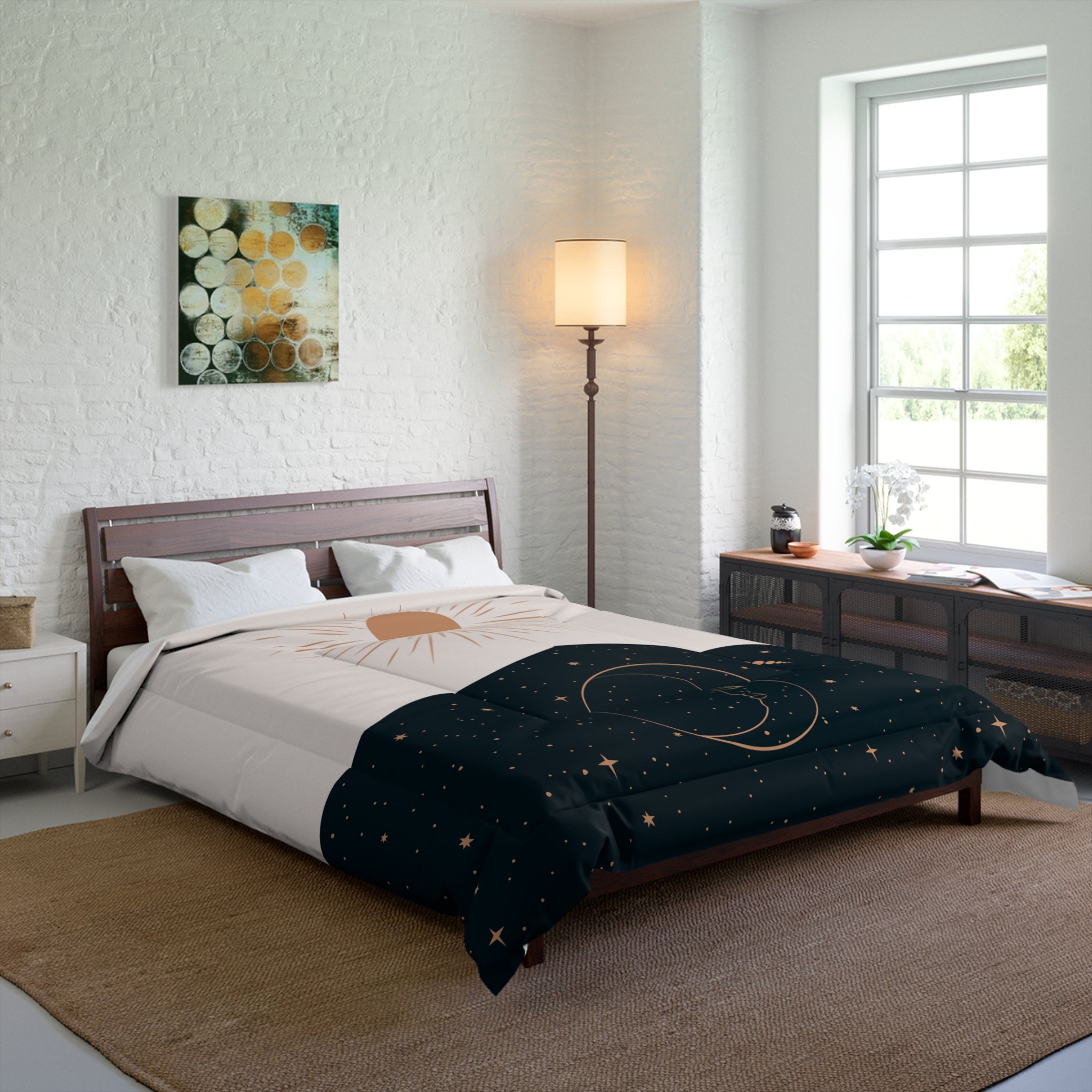 Bohemian celestial Sun and Moon Comforter - Uranus House