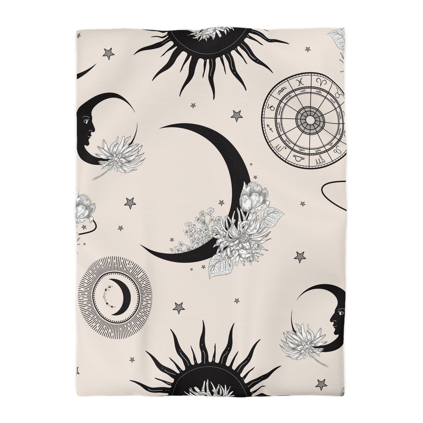 Bohemian celestial Zodiac Microfiber Duvet Cover