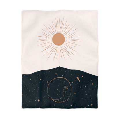 Celestial Sun and Moon Microfiber Duvet Cover