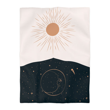 Celestial Sun and Moon Microfiber Duvet Cover