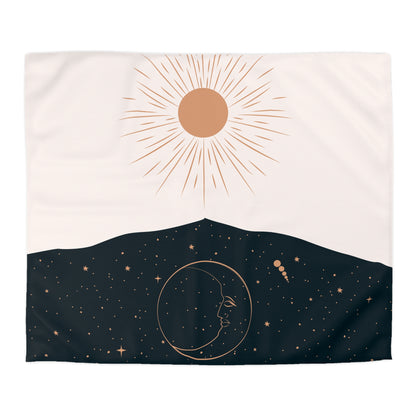 Celestial Sun and Moon Microfiber Duvet Cover