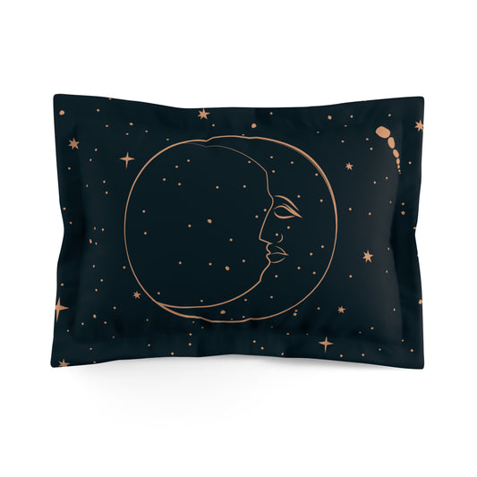 Starry night Moon Microfiber Pillow Sham - Uranus House