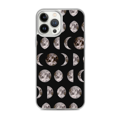 Moon Phases black iPhone Case - Uranus House