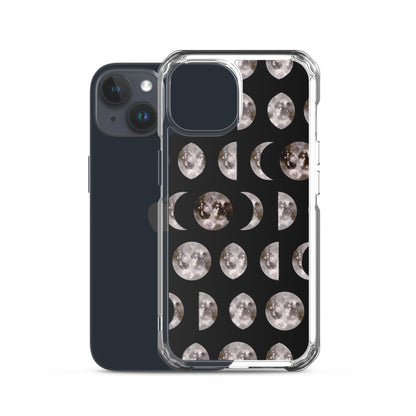 Moon Phases black iPhone Case - Uranus House