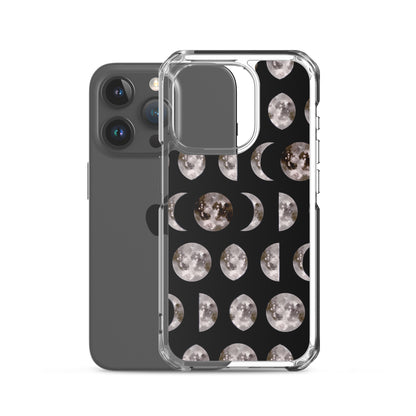 Moon Phases black iPhone Case - Uranus House