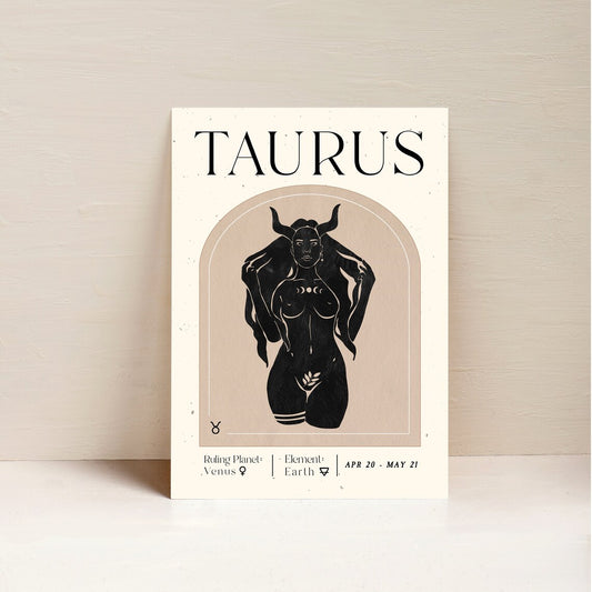 Bohemian Taurus Woman Star sign Unframed Poster