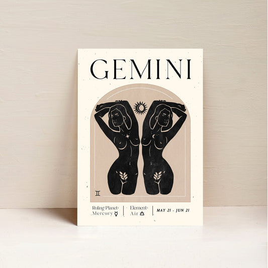 Bohemian Gemini Woman Star sign Unframed Poster