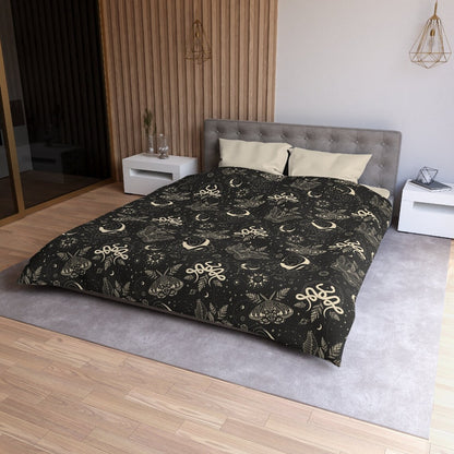 Celestial Snakes and night Moth Microfiber Duvet Cover