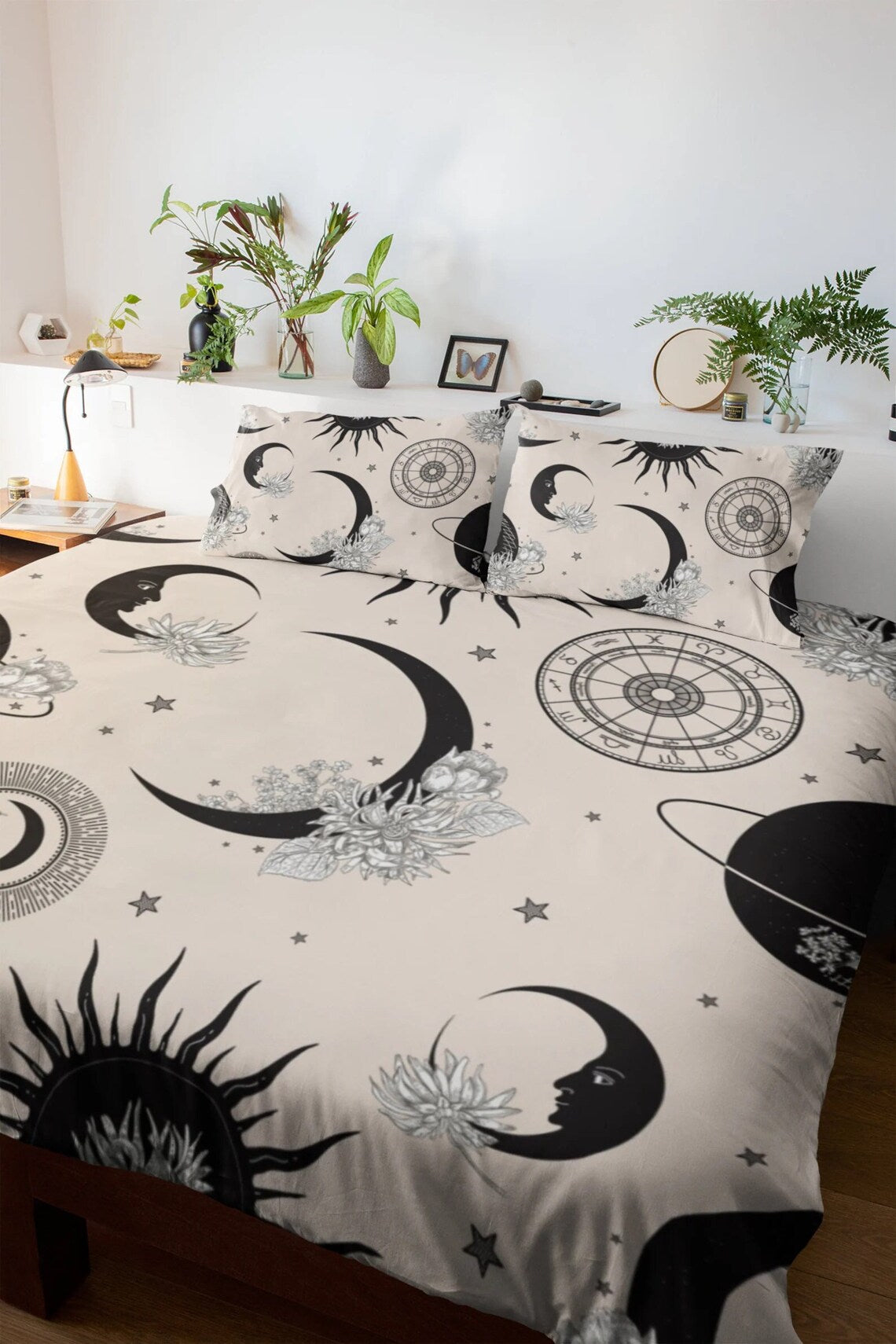 Bohemian celestial Zodiac Microfiber Duvet Cover