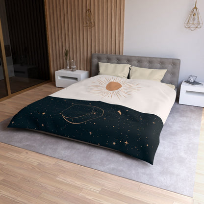 Celestial Sun and Moon Microfiber Duvet Cover