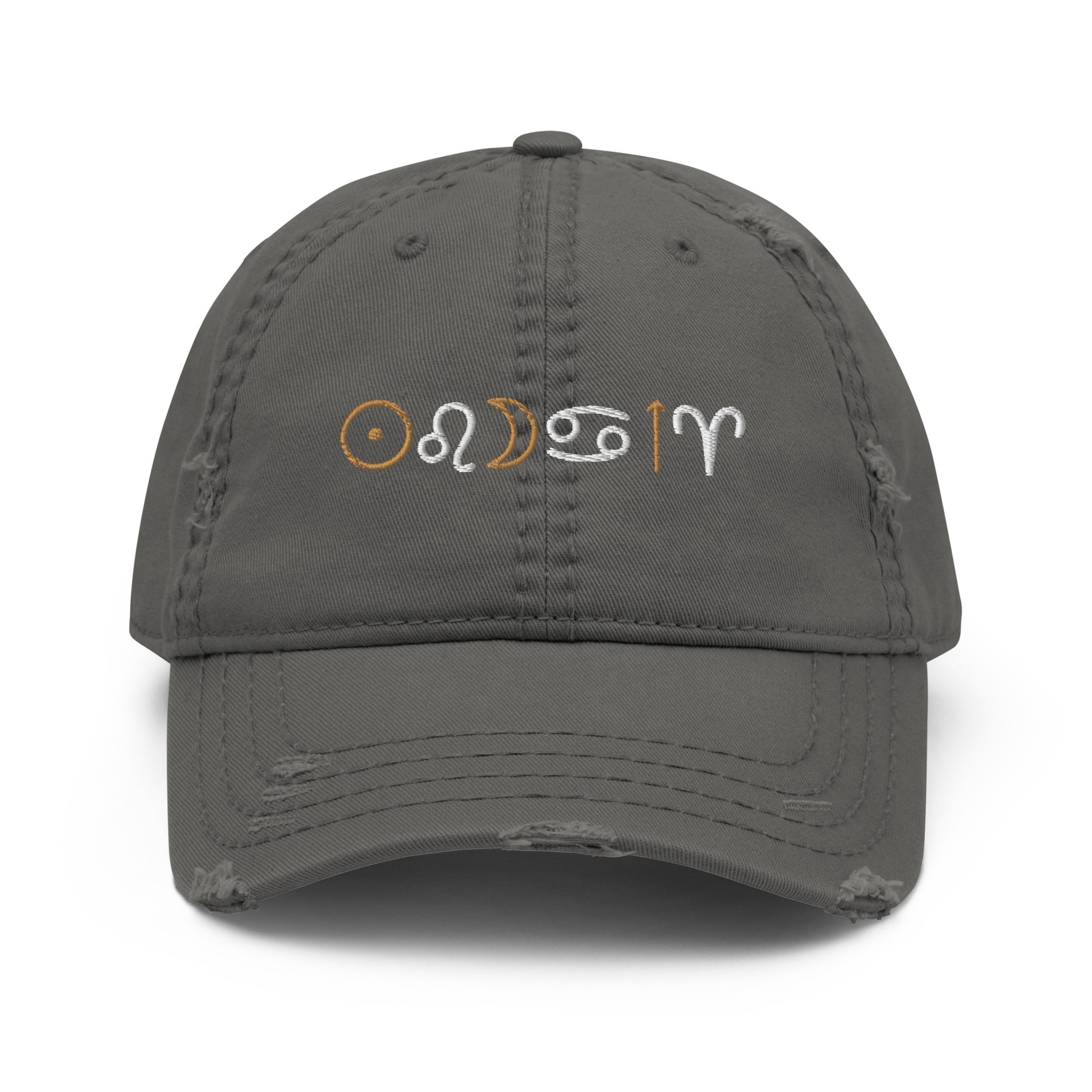 Big 3 Zodiac embroidered Distressed Dad Hat - Uranus House