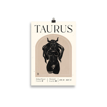 Bohemian Taurus Woman Star sign Unframed Poster - Uranus House