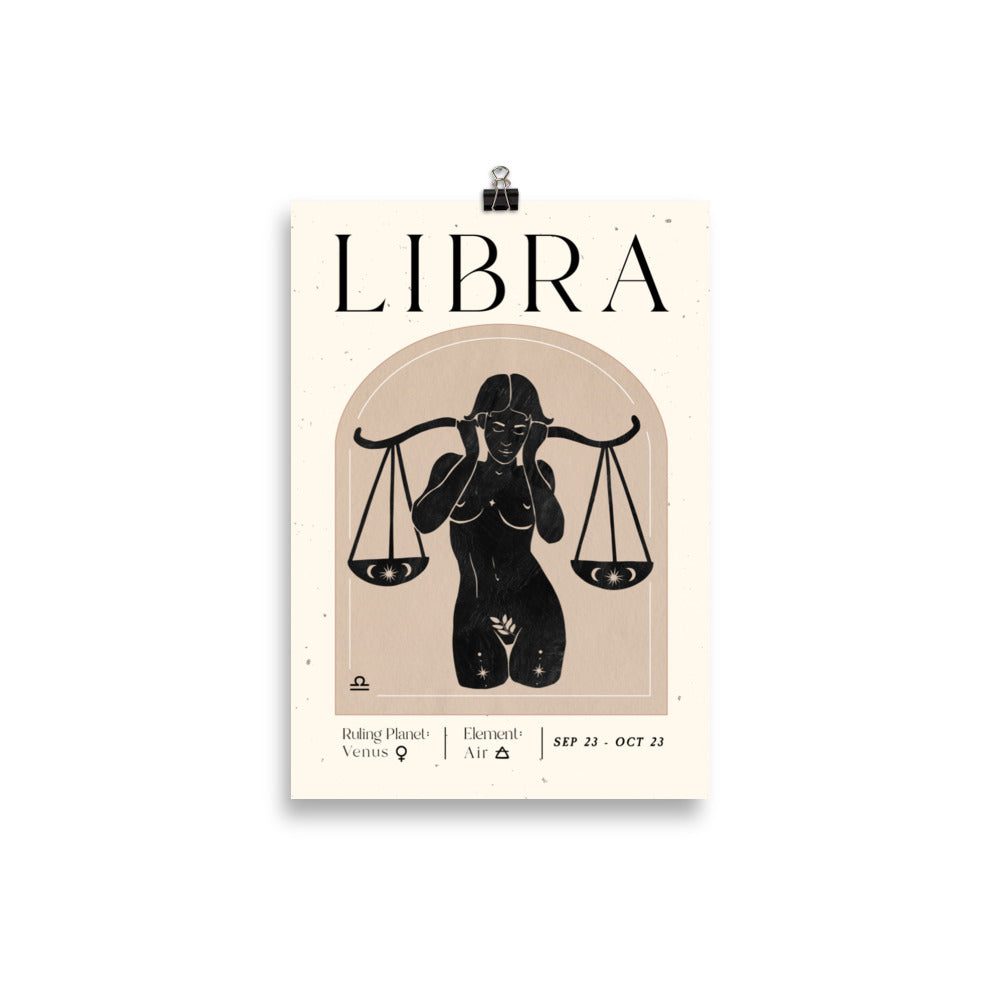 Bohemian Libra Woman Star sign Unframed Poster - Uranus House