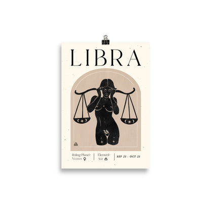 Bohemian Libra Woman Star sign Unframed Poster - Uranus House