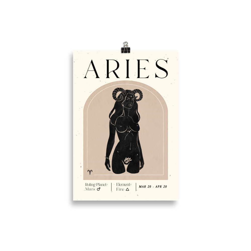 Bohemian Aries Woman Star sign Unframed Poster - Uranus House