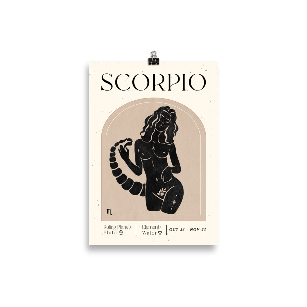 Bohemian Scorpio Woman Star sign Unframed Poster - Uranus House