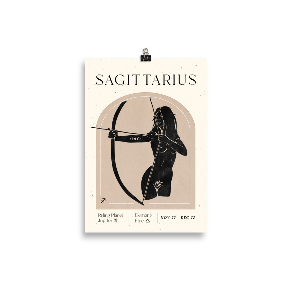 Bohemian Sagittarius Woman Star sign Unframed Poster - Uranus House