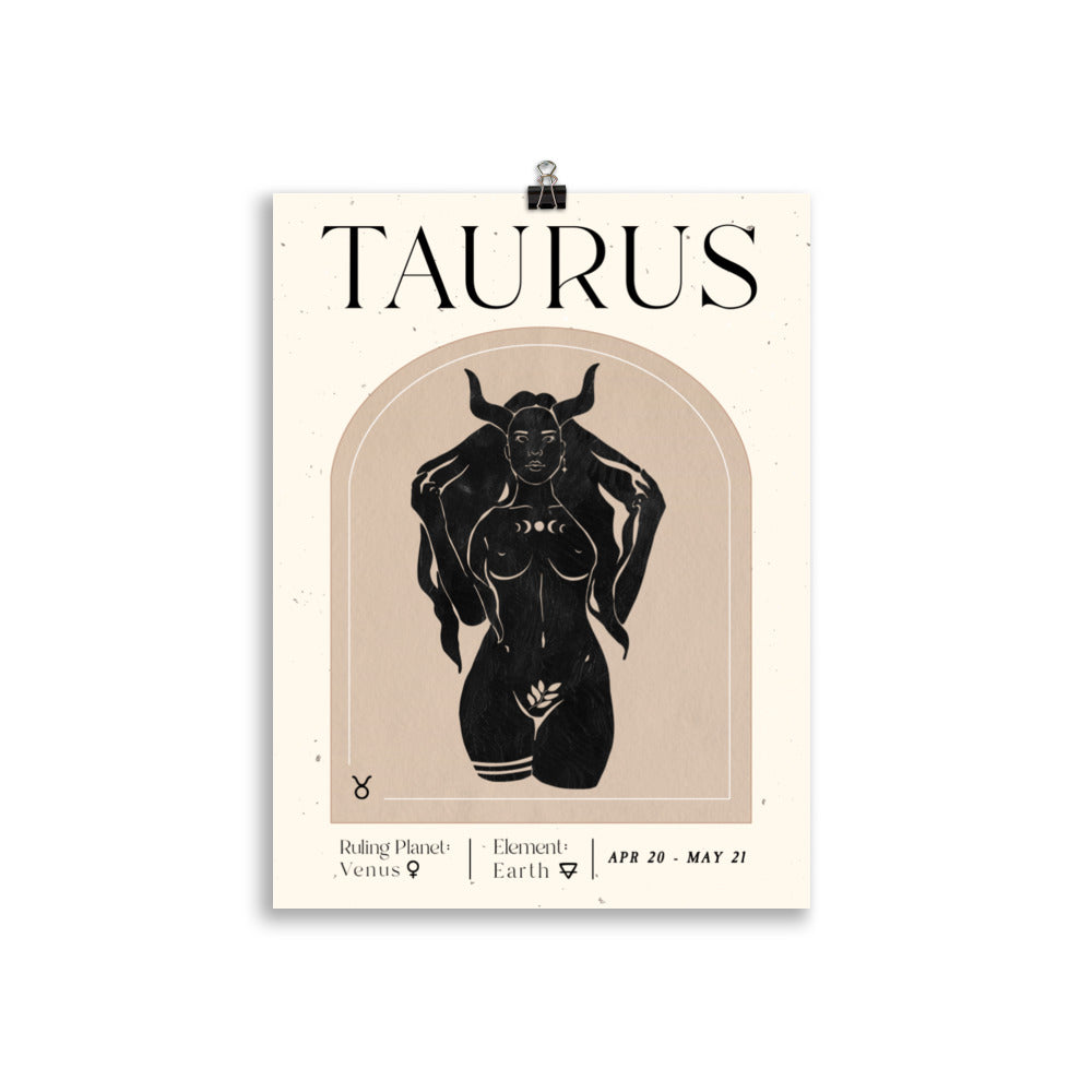 Bohemian Taurus Woman Star sign Unframed Poster - Uranus House