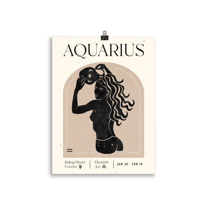 Bohemian Aquarius Woman Star sign Unframed Poster - Uranus House