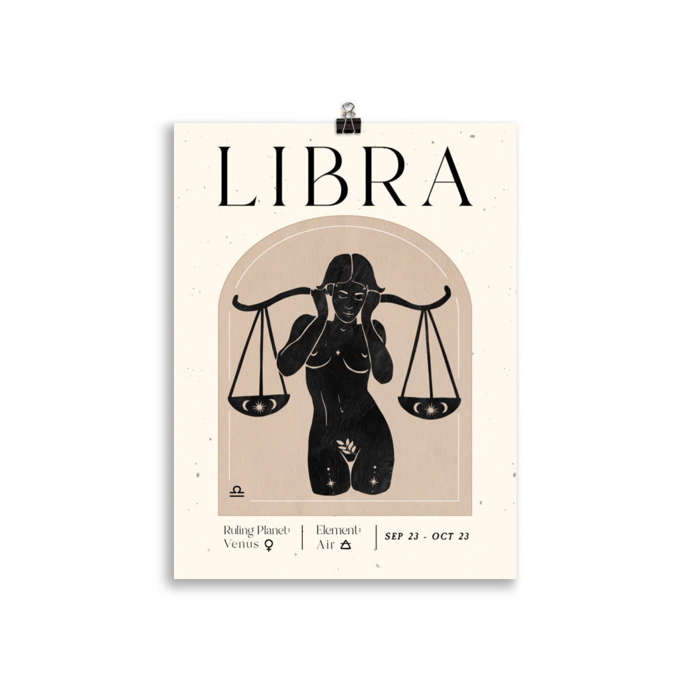 Bohemian Libra Woman Star sign Unframed Poster - Uranus House