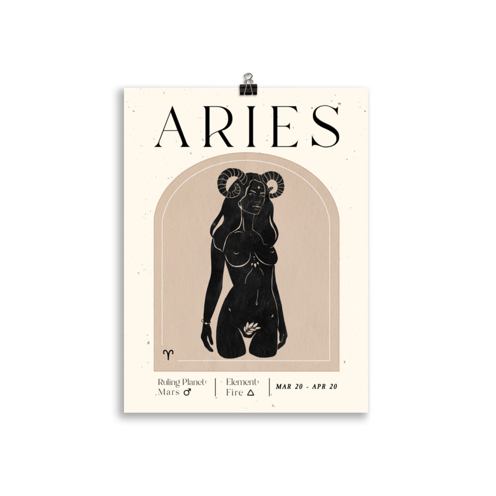 Bohemian Aries Woman Star sign Unframed Poster - Uranus House