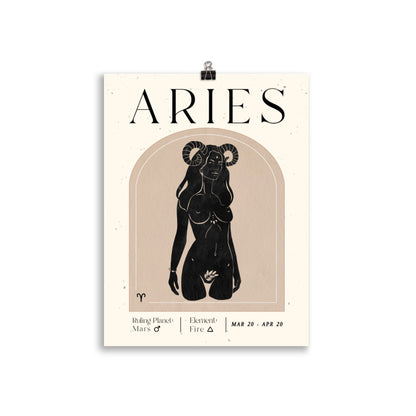 Bohemian Aries Woman Star sign Unframed Poster - Uranus House