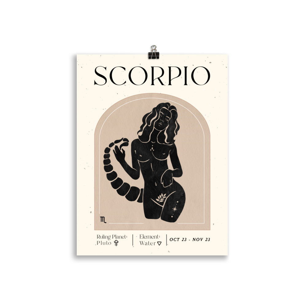 Bohemian Scorpio Woman Star sign Unframed Poster - Uranus House