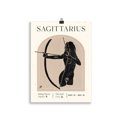 Bohemian Sagittarius Woman Star sign Unframed Poster - Uranus House