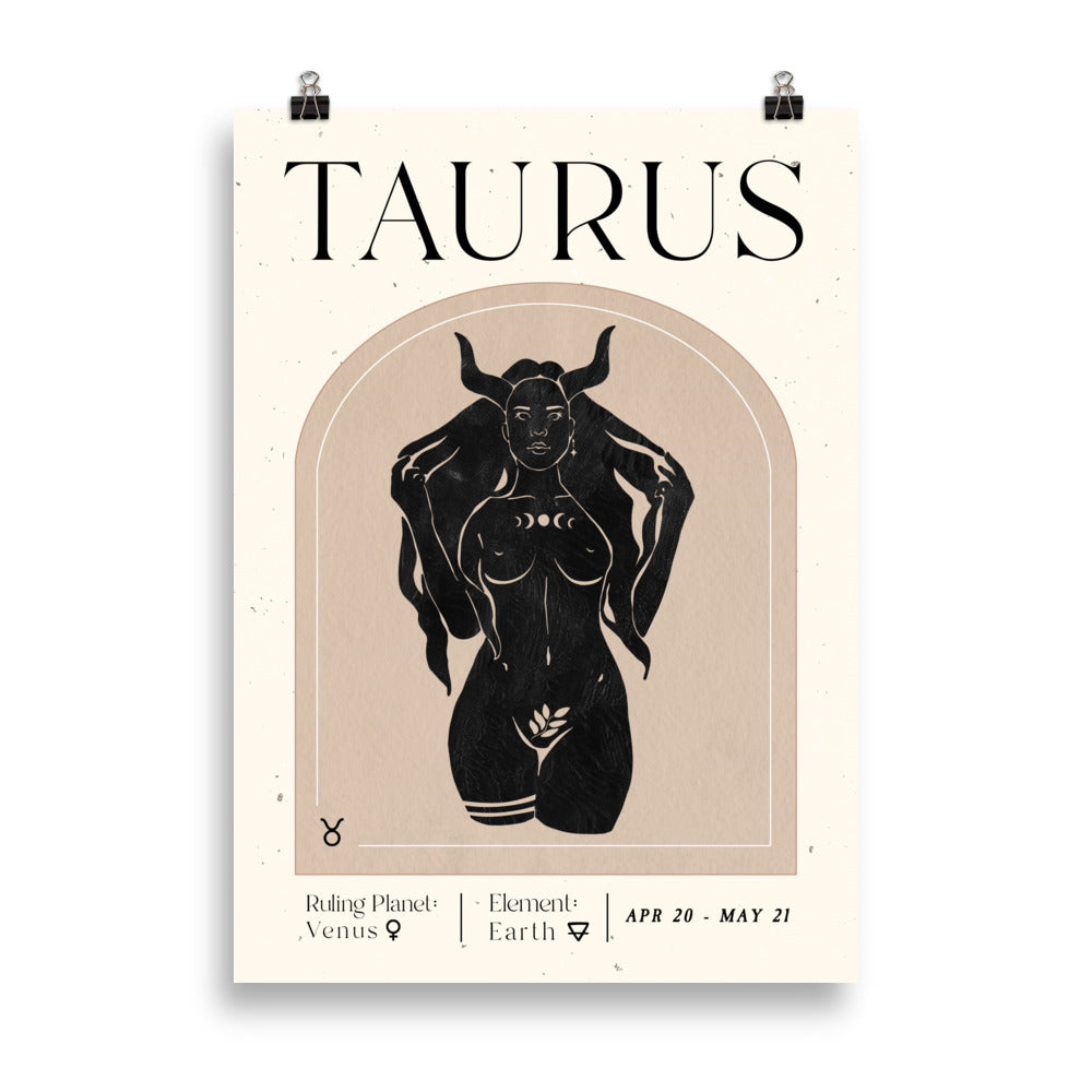 Bohemian Taurus Woman Star sign Unframed Poster - Uranus House