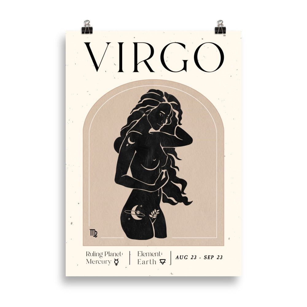 Bohemian Virgo Woman Star sign Unframed Poster - Uranus House