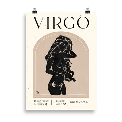 Bohemian Virgo Woman Star sign Unframed Poster - Uranus House