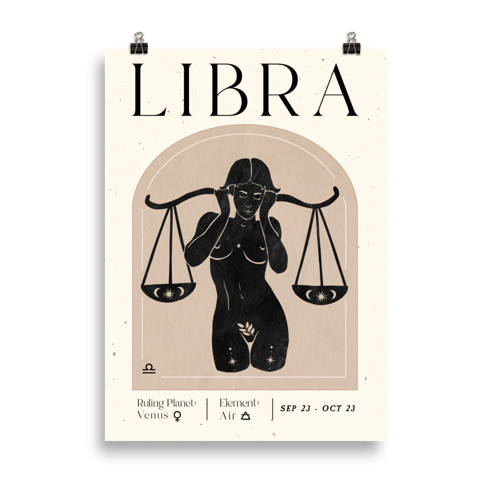 Bohemian Libra Woman Star sign Unframed Poster - Uranus House