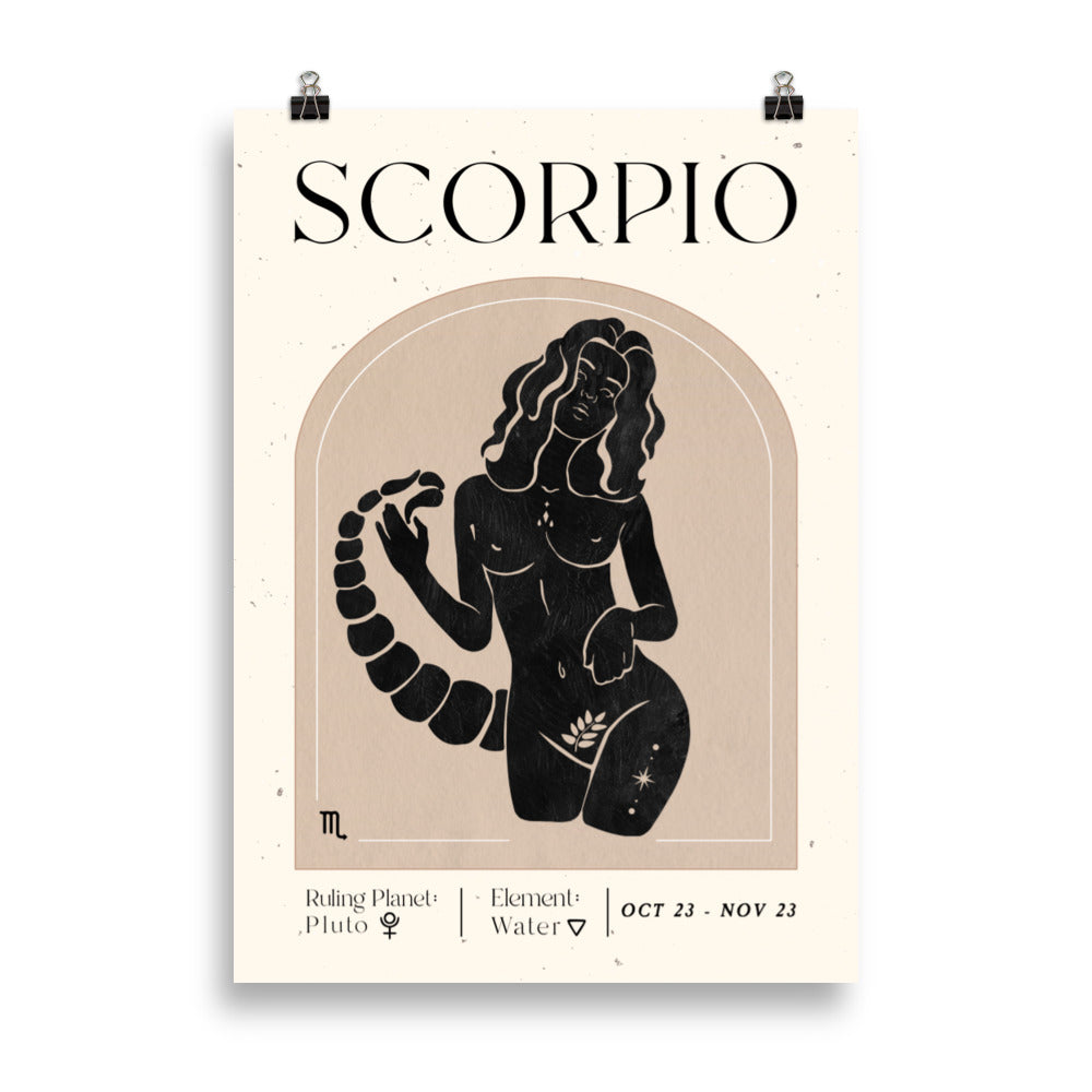 Bohemian Scorpio Woman Star sign Unframed Poster - Uranus House