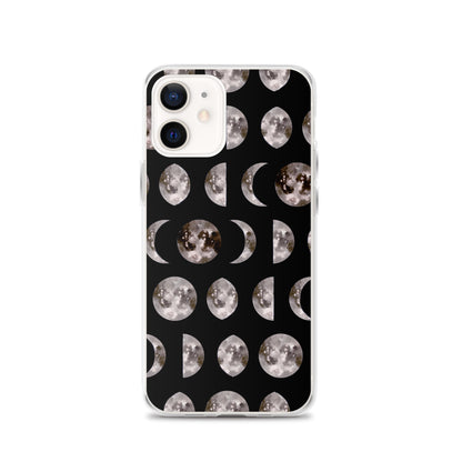 Moon Phases black iPhone Case - Uranus House