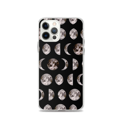 Moon Phases black iPhone Case - Uranus House