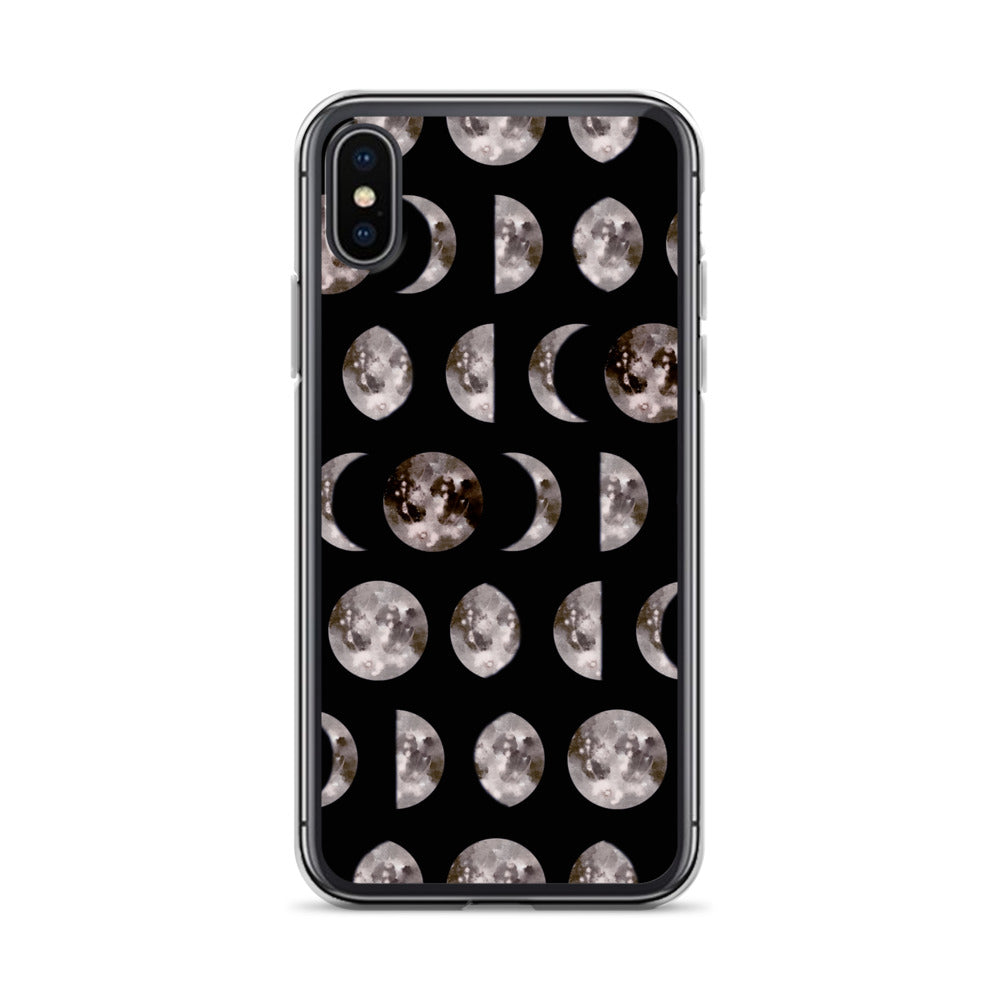 Moon Phases black iPhone Case - Uranus House