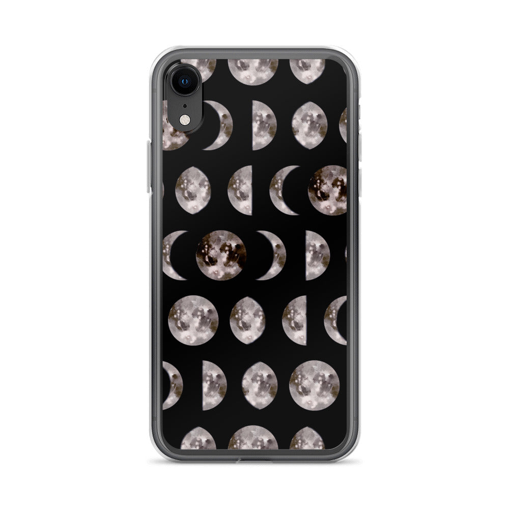 Moon Phases black iPhone Case - Uranus House